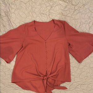 Women's Rust Button-Down Top